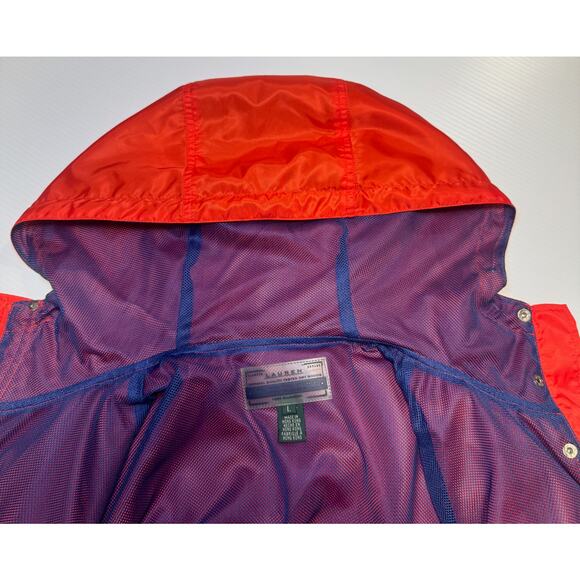 Lauren Ralph Lauren Hooded Rain Jacket Anorak Red Women’s Large VTG 90s Gorpcore - Picture 16 of 16